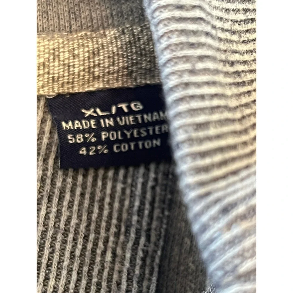 Tommy Bahama Mens XL Grey Ribbed Mock Neck 4-Button Pullover Sweater Marlin Logo
